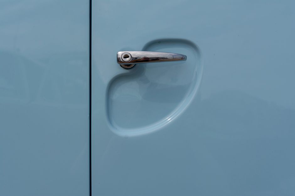 Close up of a premium entry door handle and lockset